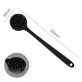 Cepillo de silicona para la espalda, para ducha, mango largo, limpieza profunda corporal y exfoliante, masaje de doble cara, suave B