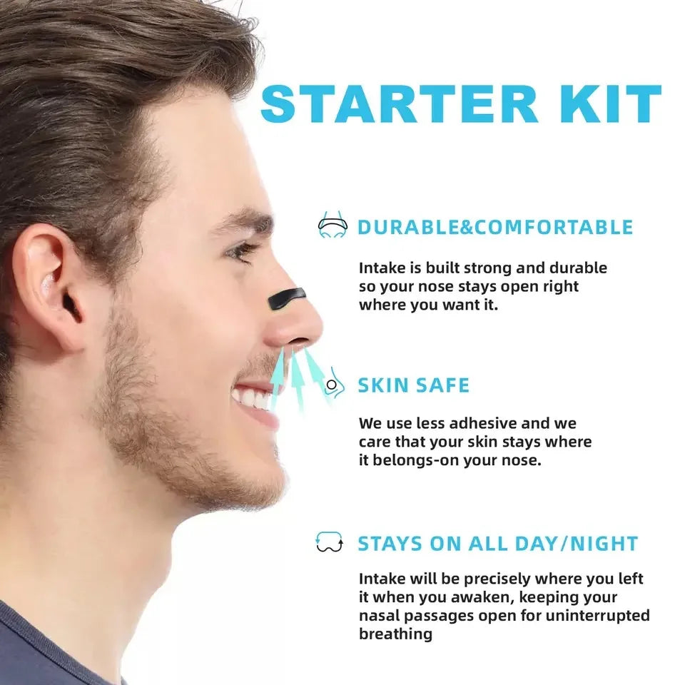 Dilatador nasal deportivo para dormir, kit de inicio para la respiración nasal