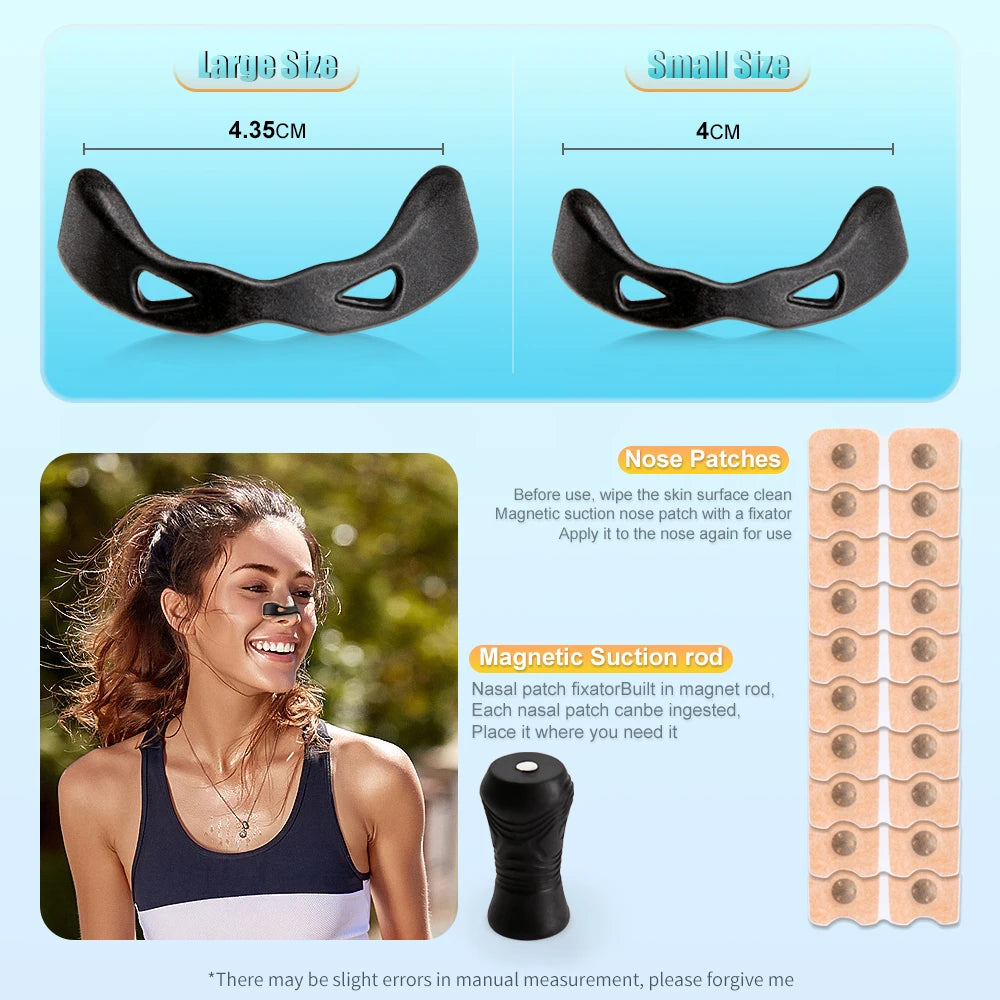 Dilatador nasal deportivo para dormir, kit de inicio para la respiración nasal