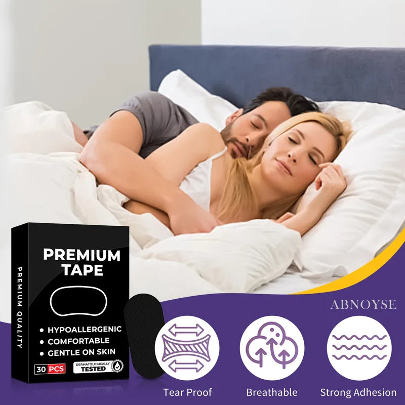 Cinta bucal para dormir, 30/60 unidades, mantiene la boca cerrada y previene los ronquidos, tira suave para dormir, ideal para viajes en casa