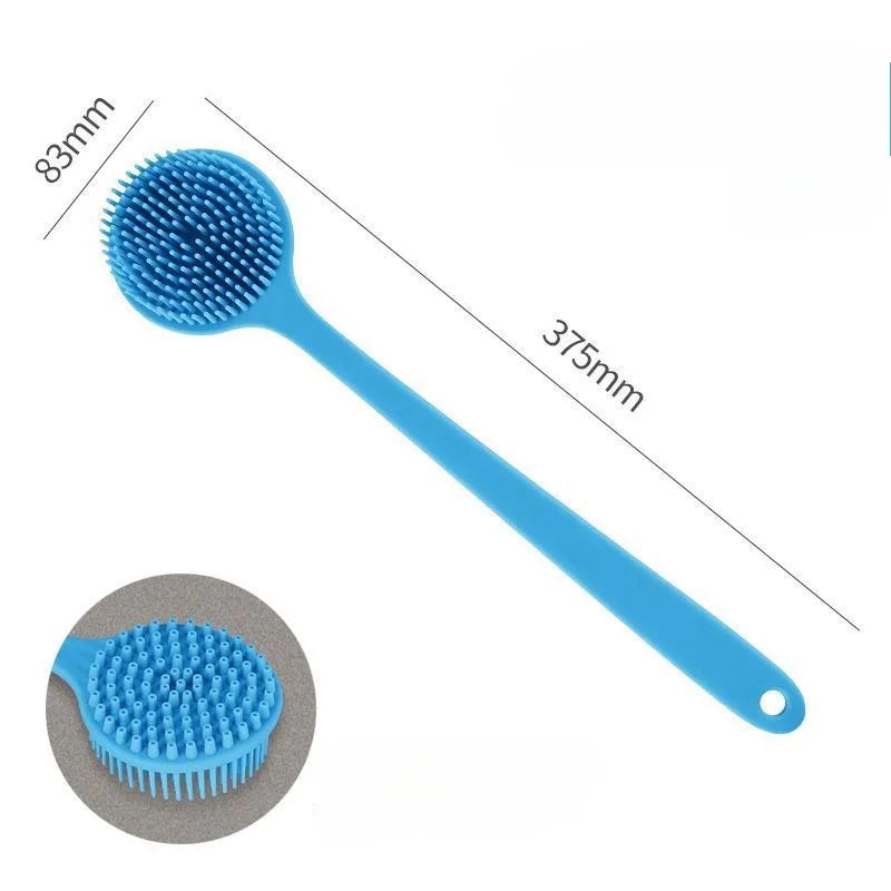 Cepillo de silicona para la espalda, para ducha, mango largo, limpieza profunda corporal y exfoliante, masaje de doble cara, suave B
