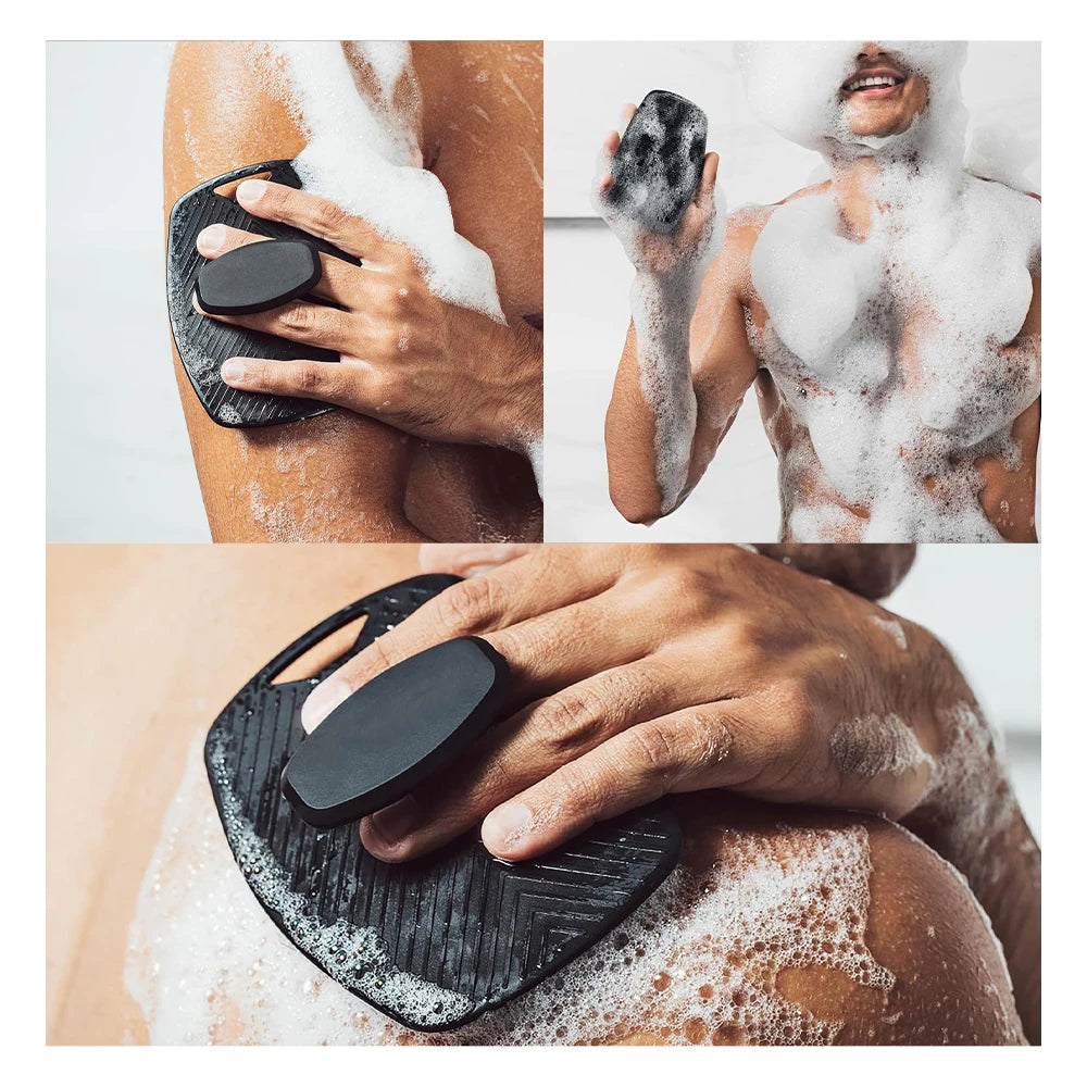 Cepillo exfoliante de silicona, limpiador, mango antideslizante, exfoliante corporal, limpia y masajea la piel, accesorios de baño, cepillo de baño.