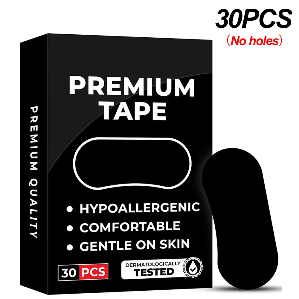 Cinta bucal para dormir, 30/60 unidades, mantiene la boca cerrada y previene los ronquidos, tira suave para dormir, ideal para viajes en casa